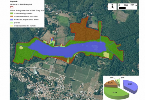 Répartition des unités écologiques sur le territoire de la Réserve Naturelle de l’Etang Noir